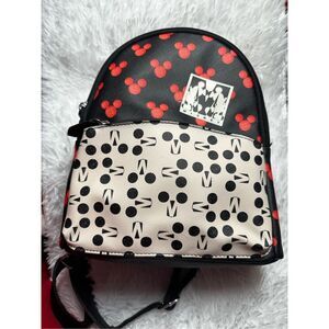 Disney Dani Danielle Nicole Mickey‎ Mouse Mini Backpack, Black Red White
